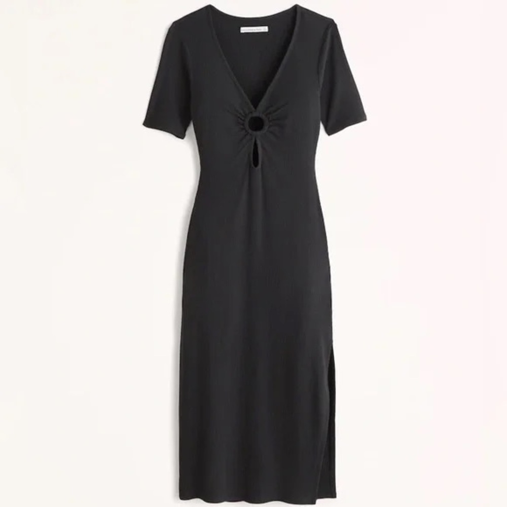 Abercrombie & Fitch Black Knit Midi